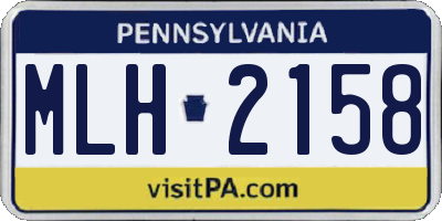 PA license plate MLH2158
