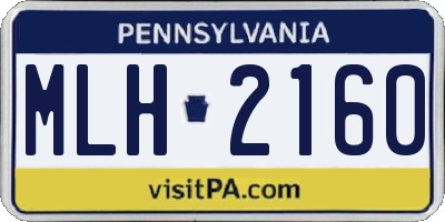 PA license plate MLH2160