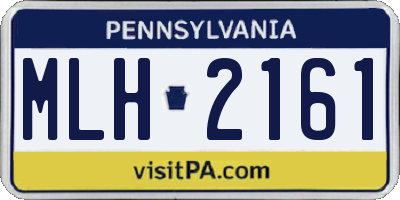 PA license plate MLH2161
