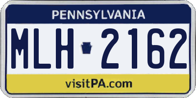 PA license plate MLH2162
