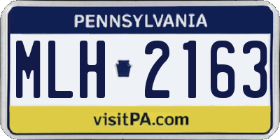 PA license plate MLH2163