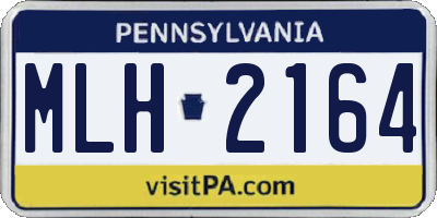 PA license plate MLH2164