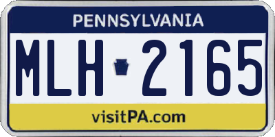 PA license plate MLH2165