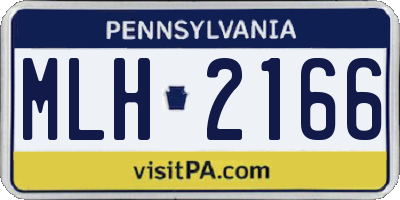 PA license plate MLH2166