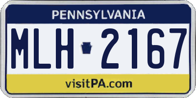 PA license plate MLH2167