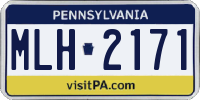 PA license plate MLH2171