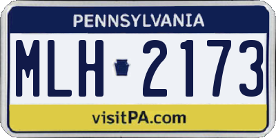 PA license plate MLH2173