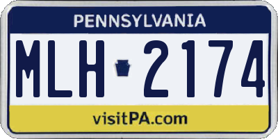 PA license plate MLH2174
