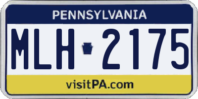 PA license plate MLH2175