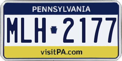 PA license plate MLH2177