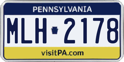 PA license plate MLH2178