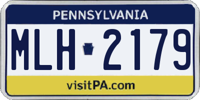 PA license plate MLH2179
