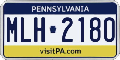 PA license plate MLH2180