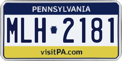 PA license plate MLH2181