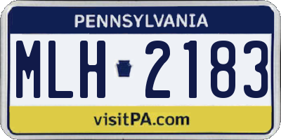 PA license plate MLH2183