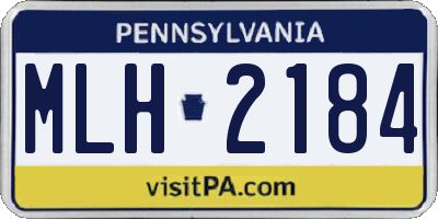PA license plate MLH2184