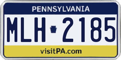 PA license plate MLH2185