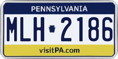 PA license plate MLH2186