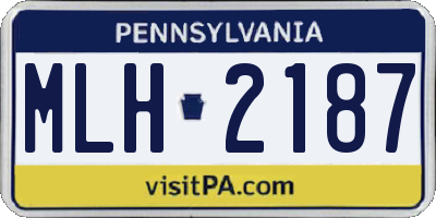 PA license plate MLH2187