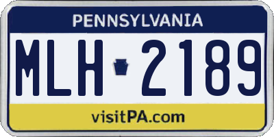 PA license plate MLH2189