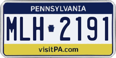 PA license plate MLH2191