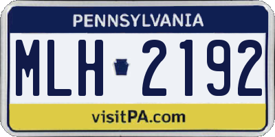 PA license plate MLH2192