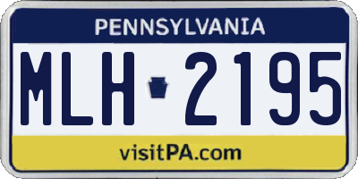 PA license plate MLH2195