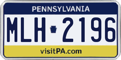 PA license plate MLH2196