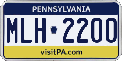 PA license plate MLH2200