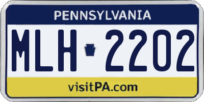 PA license plate MLH2202