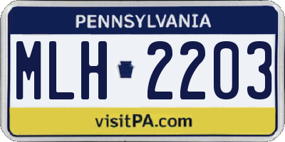 PA license plate MLH2203