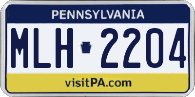 PA license plate MLH2204