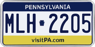 PA license plate MLH2205