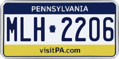 PA license plate MLH2206