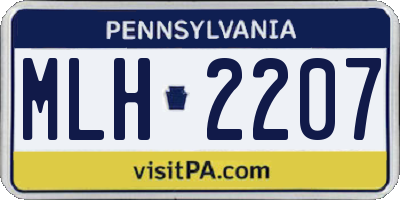 PA license plate MLH2207