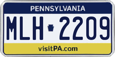 PA license plate MLH2209