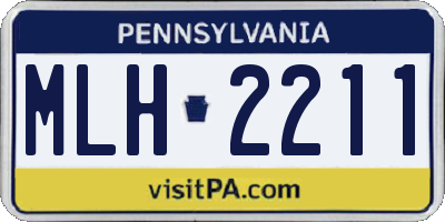 PA license plate MLH2211