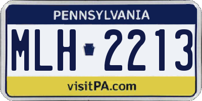 PA license plate MLH2213