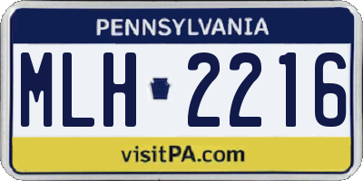 PA license plate MLH2216