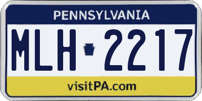 PA license plate MLH2217