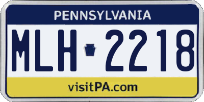 PA license plate MLH2218