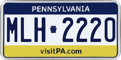 PA license plate MLH2220