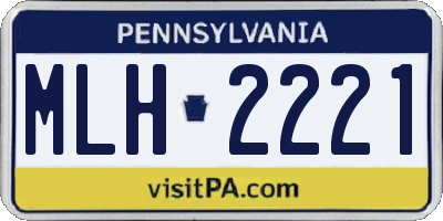 PA license plate MLH2221