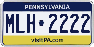 PA license plate MLH2222