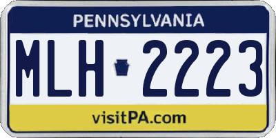 PA license plate MLH2223