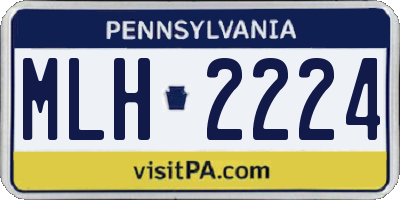 PA license plate MLH2224