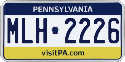 PA license plate MLH2226
