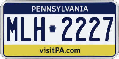 PA license plate MLH2227