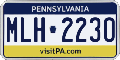 PA license plate MLH2230