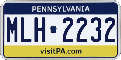 PA license plate MLH2232